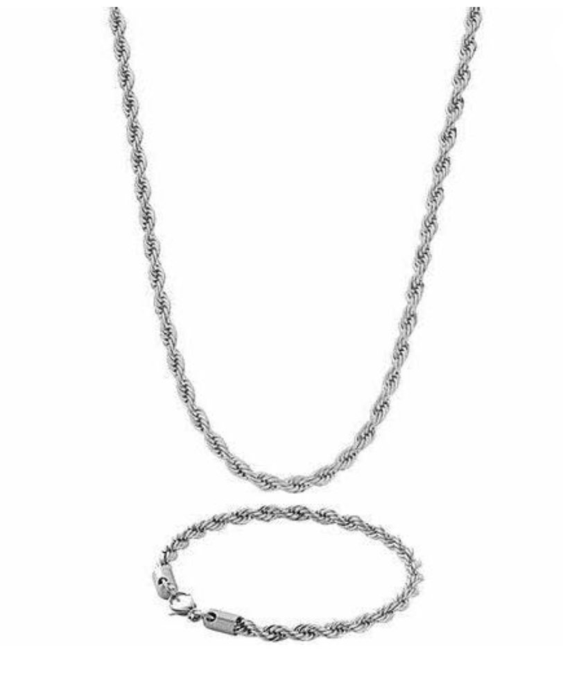 SILVER ROPE & CHAIN BUNDLE (3MM)