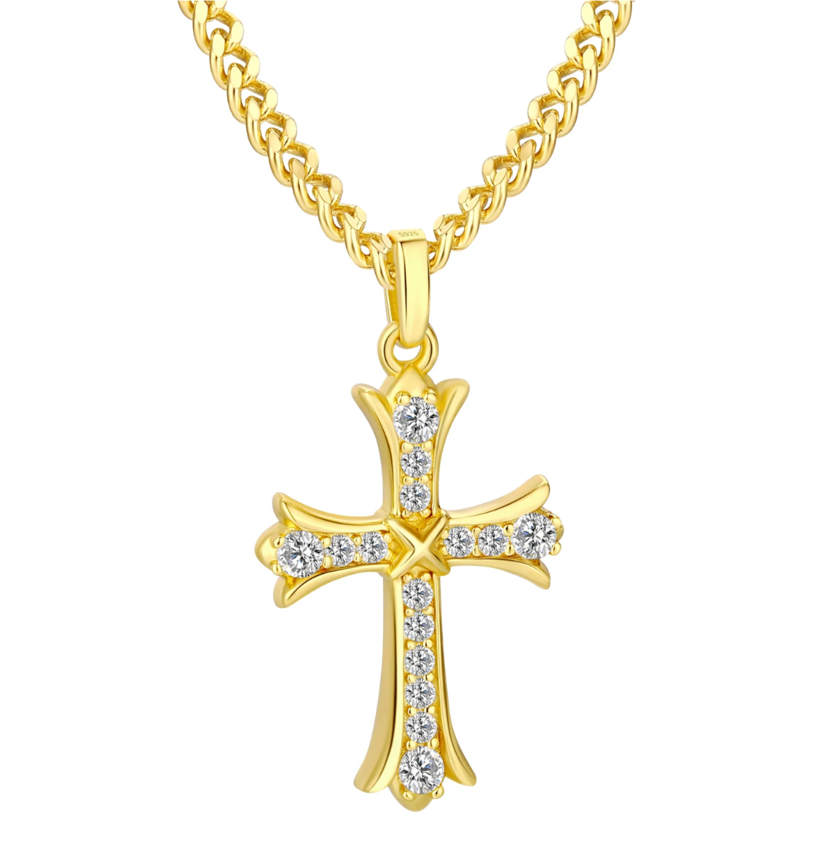 GOLD DIAMOND CROSS CHAIN