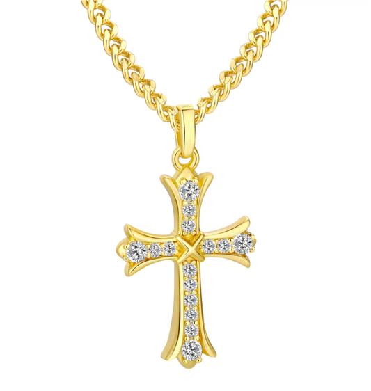 GOLD DIAMOND CROSS CHAIN