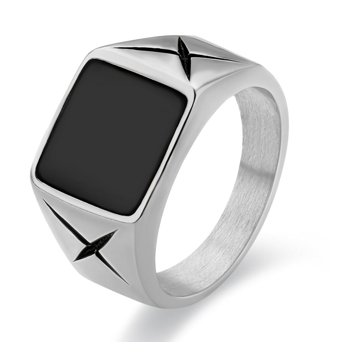 SILVER ONYX RING