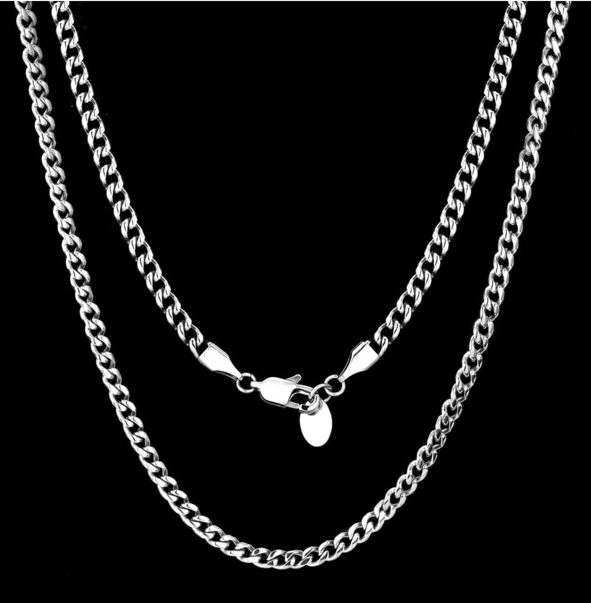 SILVER CUBAN CHAIN (4MM)