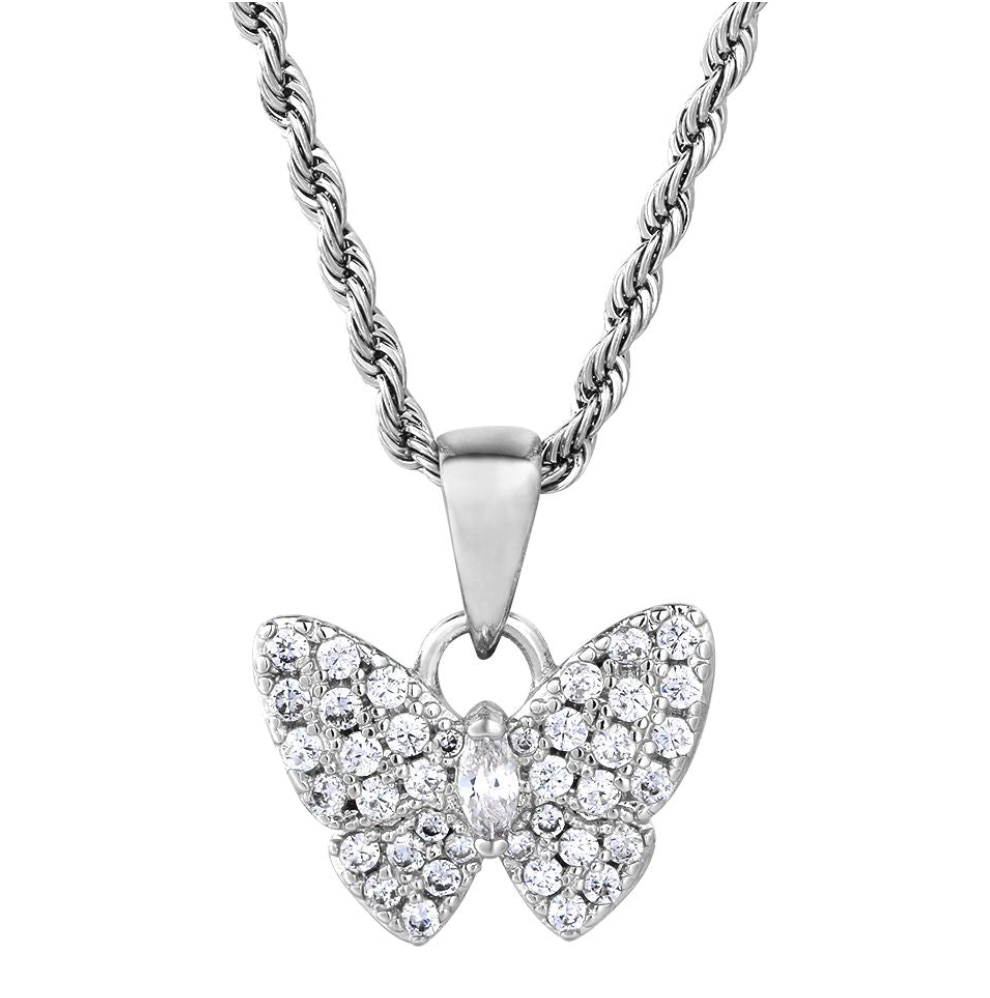 SILVER BUTTERFLY PENDANT CHAIN