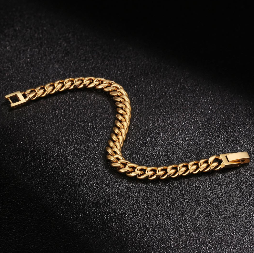 GOLD CUBAN BRACELET (8MM)