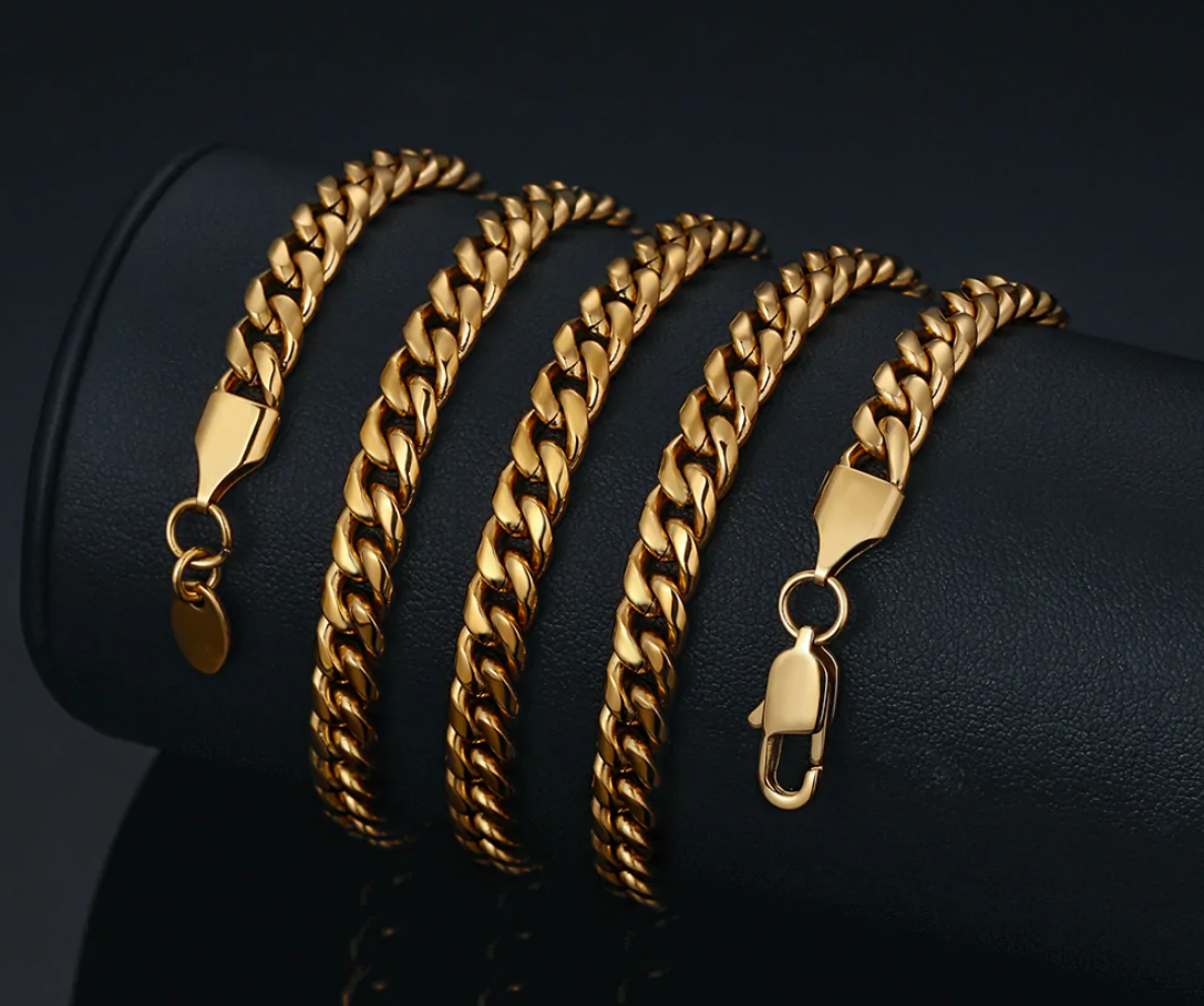 GOLD CUBAN CHAIN (4MM)