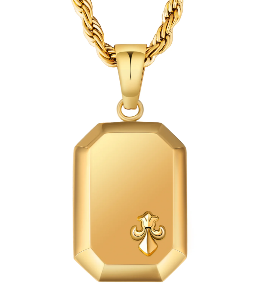 Fleur de lis gold outlet pendant