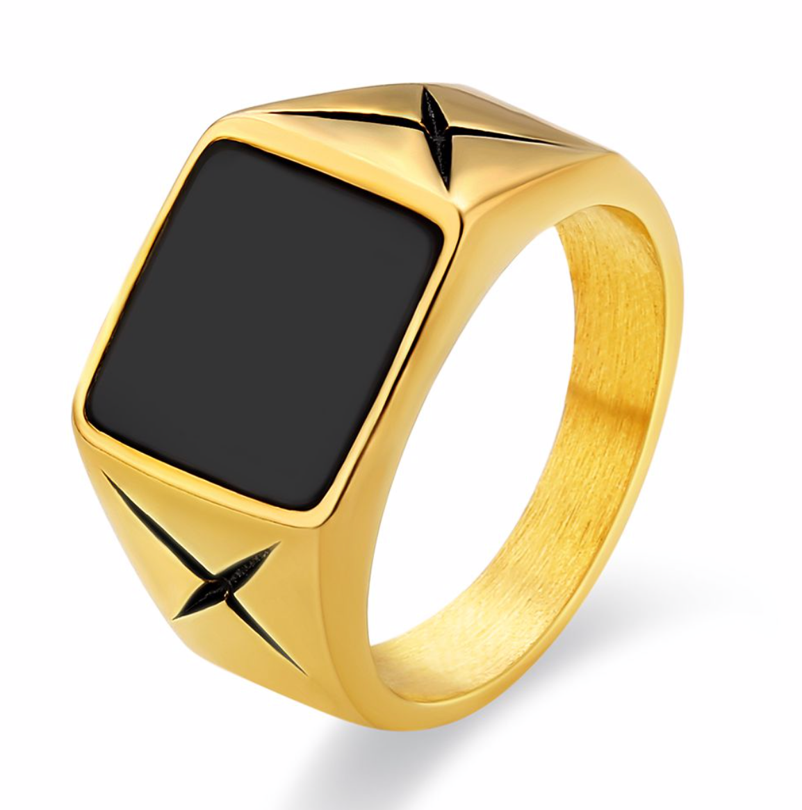 GOLD ONYX RING