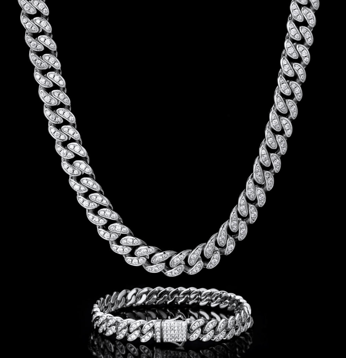 SILVER ICE CUBAN BUNDLE (8MM)