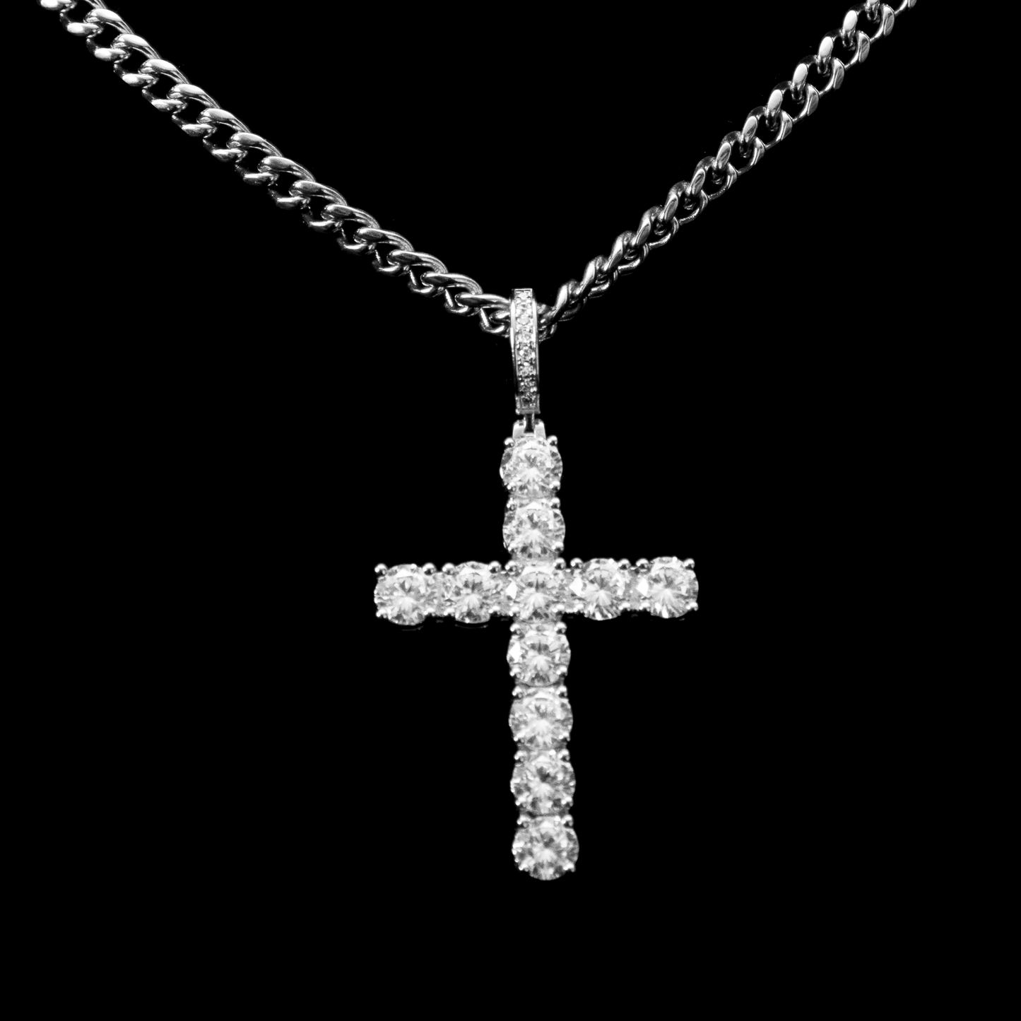 SILVER CROSS PENDANT CHAIN