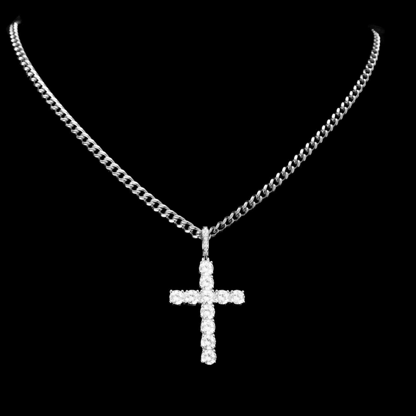 SILVER CROSS PENDANT CHAIN