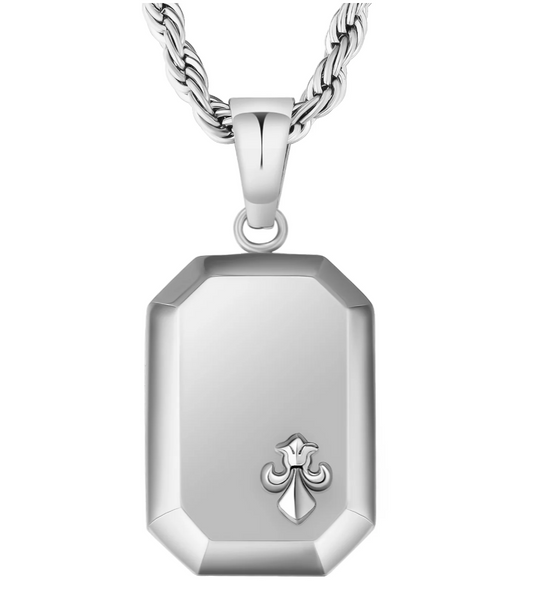 SILVER FLEUR DE LIS PENDANT CHAIN