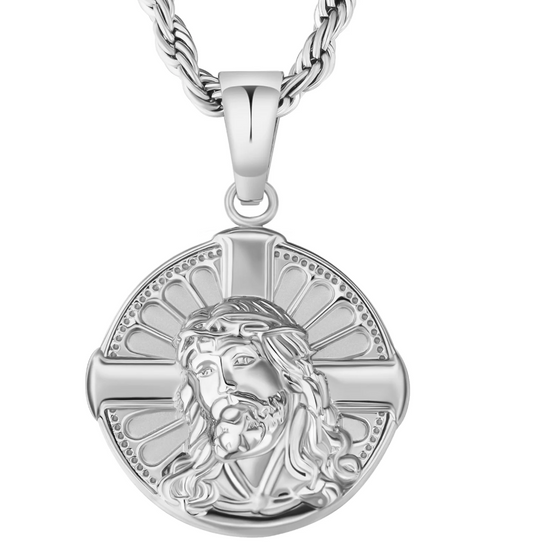 SILVER JESUS PENDANT CHAIN