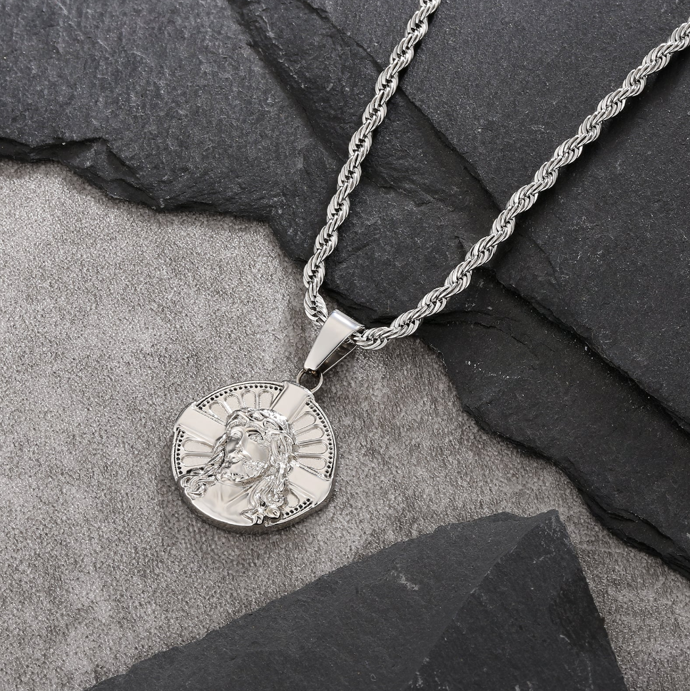 SILVER JESUS PENDANT CHAIN