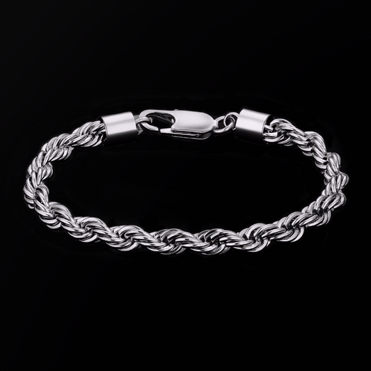 SILVER ROPE BRACELET (6MM)