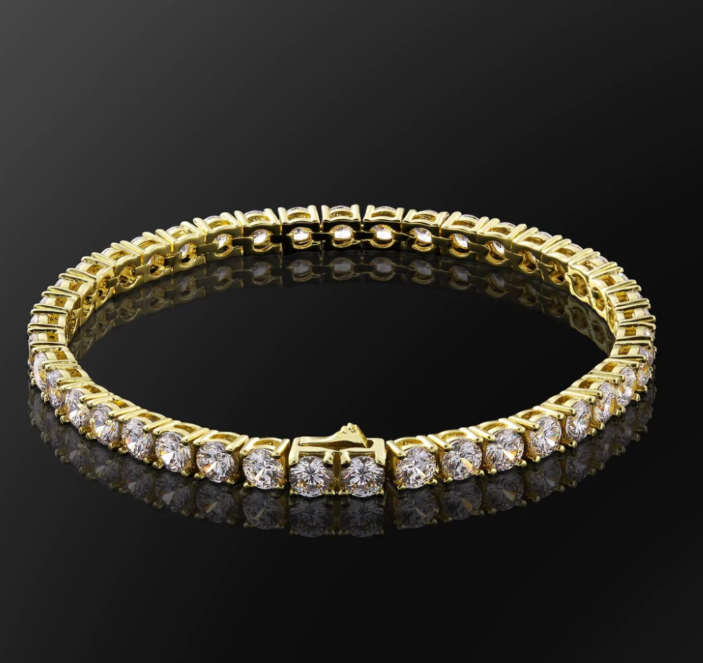 GOLD ICE TENNIS BRACELET (4MM)